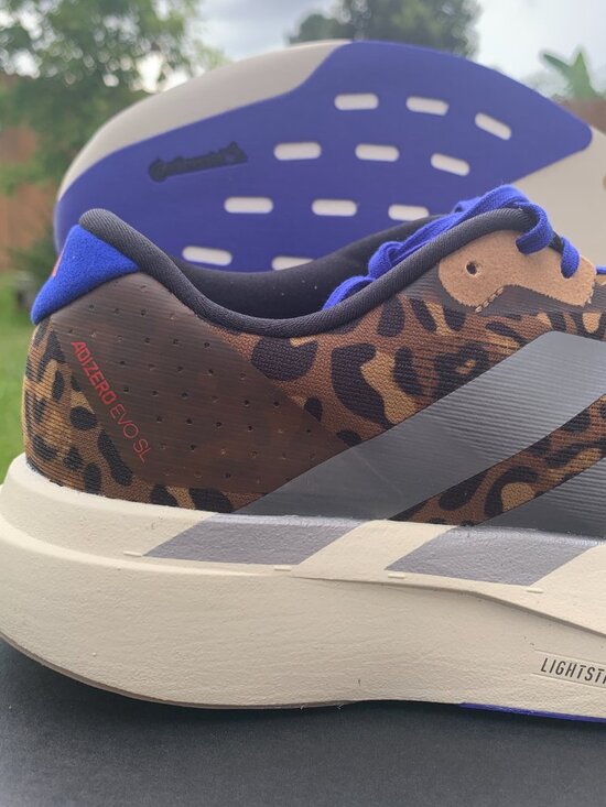 Adidas Adizero Evo SL Leopard Print Running Shoes Men 10.5 Women 11.5 JS4493 main image 11